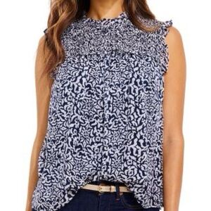 NWOT Vineyard Vines Geo Smocked Sleeveless Top